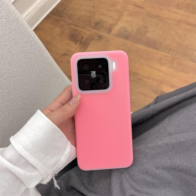 Stoßfeste Silikon-Schutzhülle in Neon-Matt für Xiaomi Mi 15 14 13 Pro K70 Ultra K80 Pro, Farbe: Pink - Bild 1