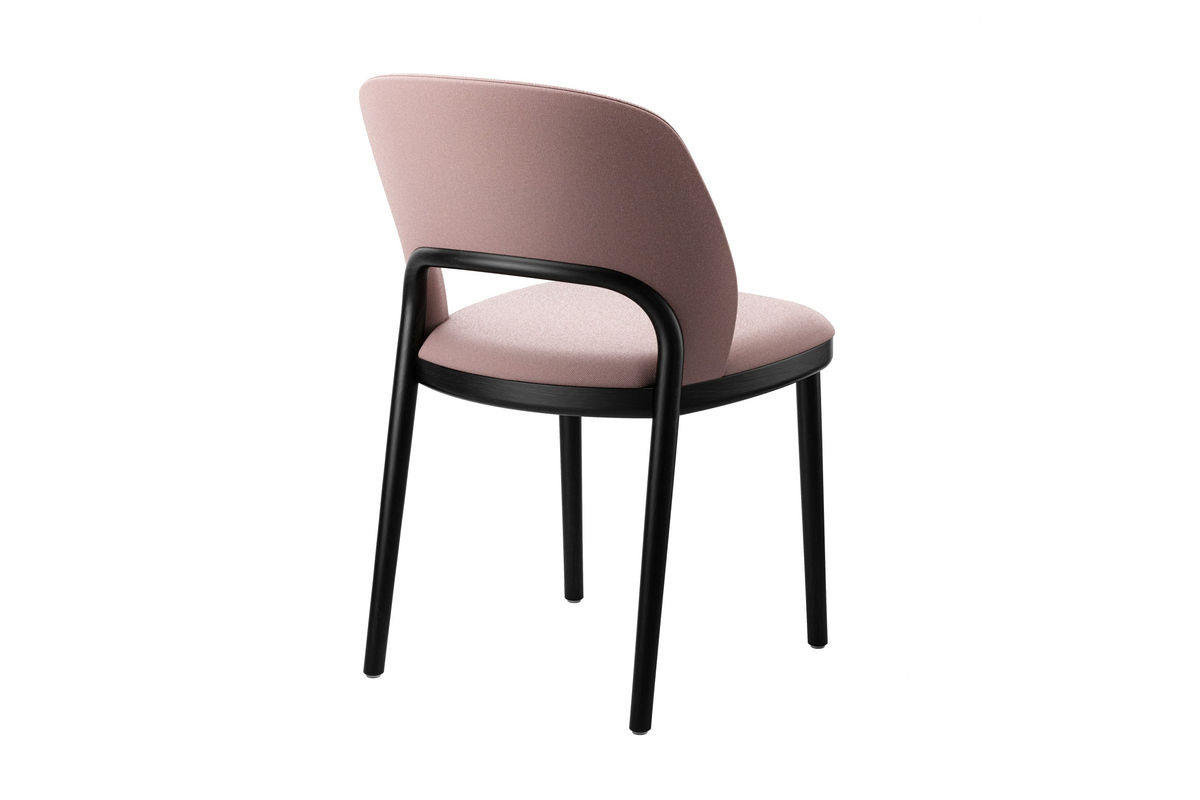 Thonet Stuhl 520 P aus Buche mit Stoffbezug in Pink - Bild 2