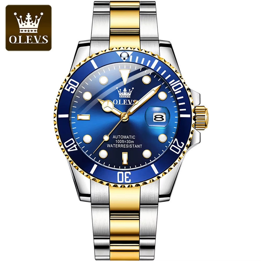 OLEVS Armbanduhr Automatik, Edelstahl, Gold, Herren - Bild 7