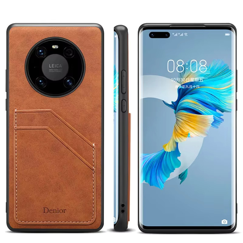 Eucagr Luxus Leder Brieftasche Telefonhülle mit Kartenfach für Honor 100 Pro und Honor Magic 6 Pro in Schwarz oder Braun - Bild 3