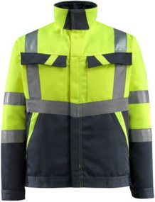 Mascot Forster Arbeitsjacke in Gelb/Schwarzblau, Größe L, nach EN ISO 20471 Klasse 2 - Bild 1