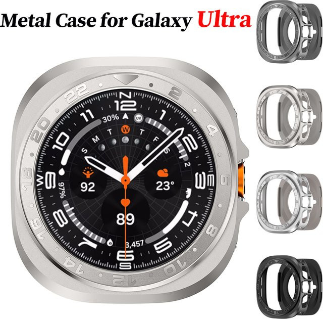 CHIICSMART Hülle Metallgehäuse, Schwarz, für Samsung Galaxy Watch Ultra 47mm - Bild 1