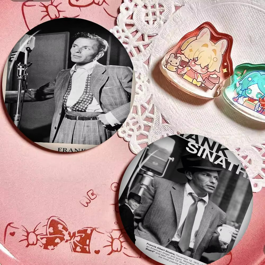 Icona Brosche Frank Sinatra, Weißblech, Unisex - Bild 2
