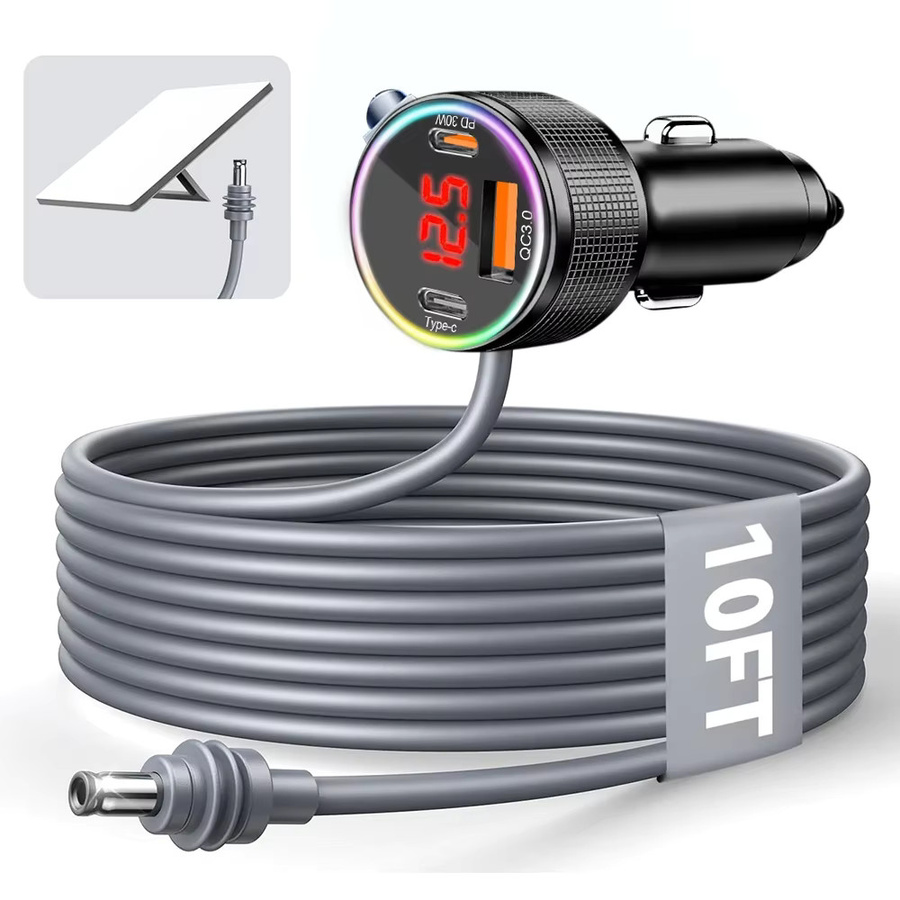 Kebidu Auto-Adapter für Starlink Mini mit 3m Kabel, 12-24V Zigarettenanzünder-Adapter mit PD QC3.0 für Auto, LKW und Wohnmobil, Schwarz - Bild 6