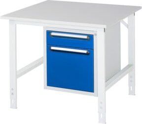 Rau Arbeitstisch Tom KM05 höhenverstellbar, Farbe: grau/weiß, B/T/H: 100 x 100 x 76-108 cm - Bild 1