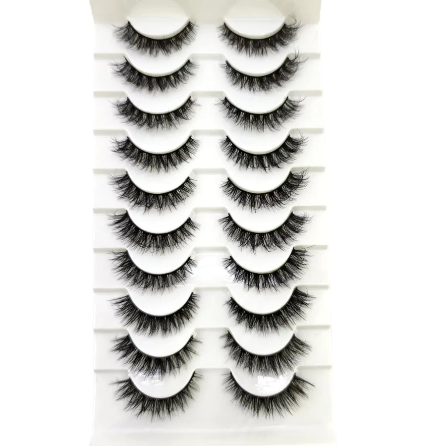 HBZGTLAD 3D Fake Lashes, 10 Paar, Black, Unisex - Bild 3