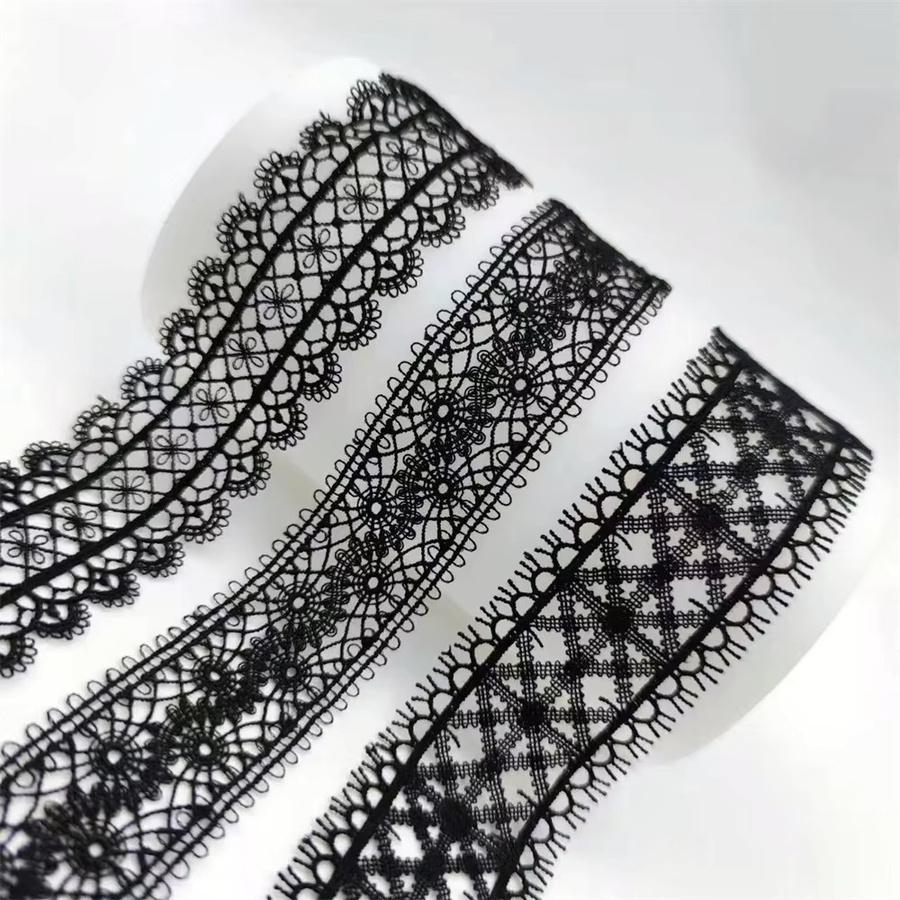 GAFABRIC Handgefertigte hohle Spitzenbänder für DIY Nähen und Kleiderdekoration in Weiß und Schwarz - Bild 4