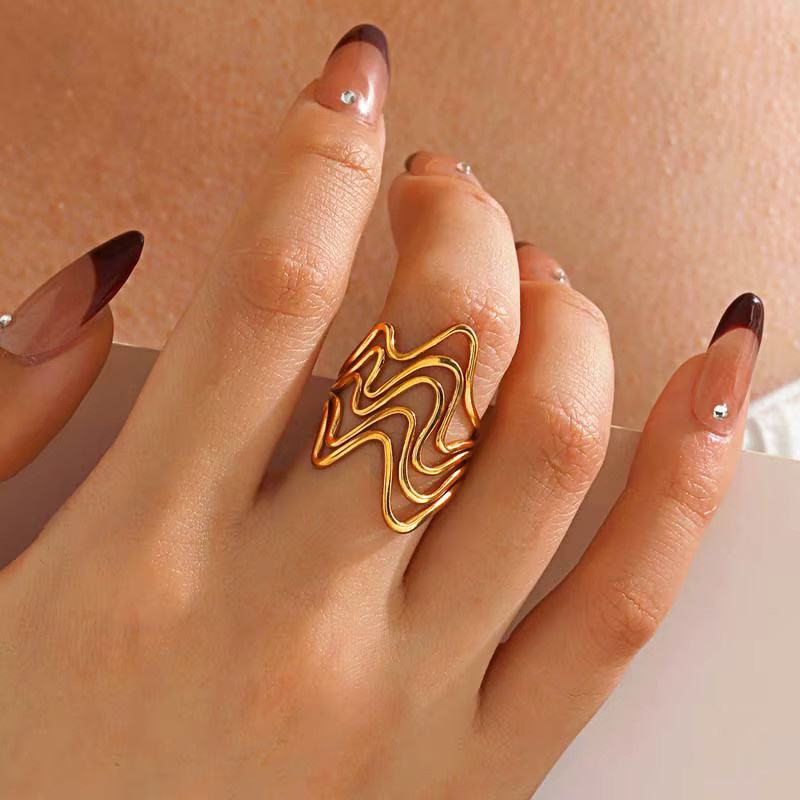 sharelucky Ring Edelstahl, Gold, Vintage, Damen - Bild 2