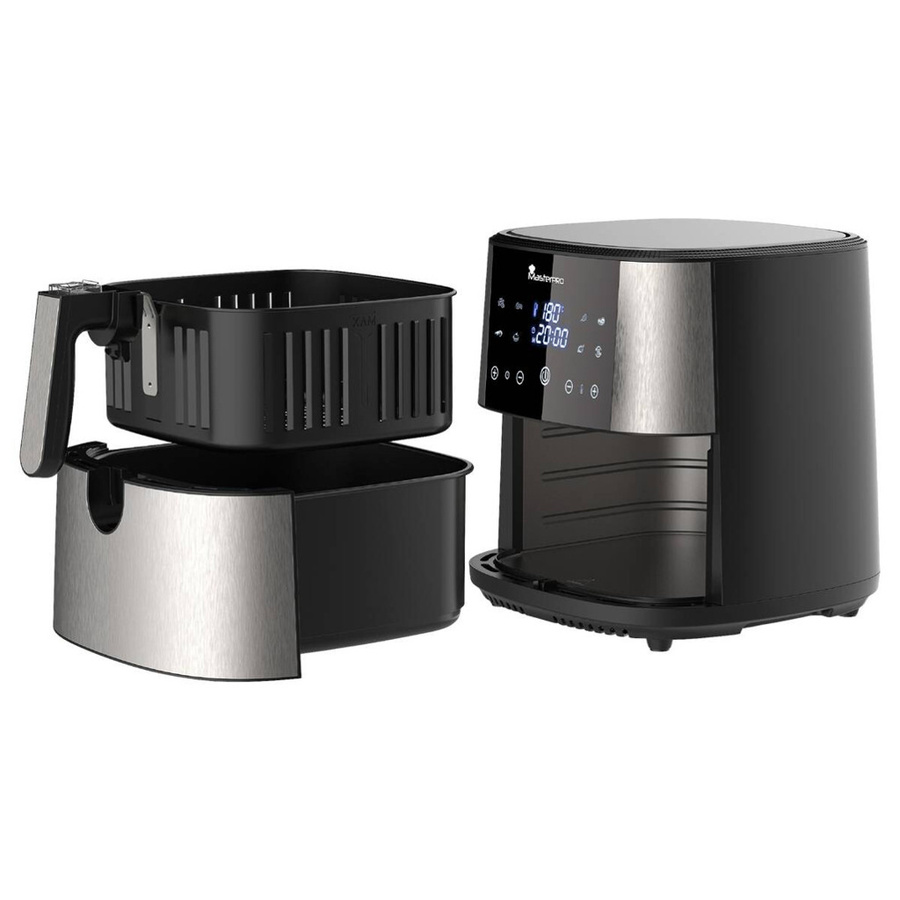 MASTERPRO Heißluftfritteuse BGMP-9167 in Silber und Schwarz mit Digitalanzeige und Timer, Volumen: 6 l, B/H/T: 36 x 39,5 x 41 cm - Bild 2
