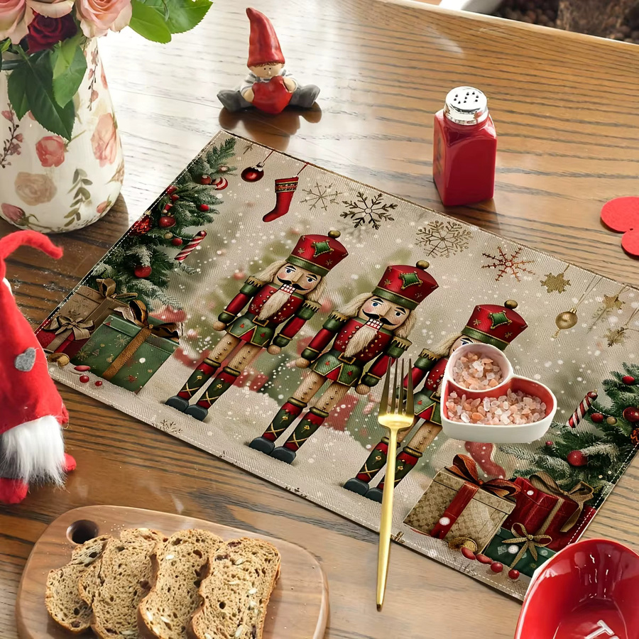 VIKAMA Weihnachts Tischsets im Nussknacker-Design für Restaurant und Küche - Bild 2