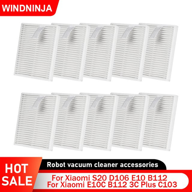 Waschbarer HEPA-Ersatzfilter für Xiaomi Saugroboter B112 D106 3C Plus C103 E12 E10 E10C S20 3C Enhanced in Weiß - Bild 1