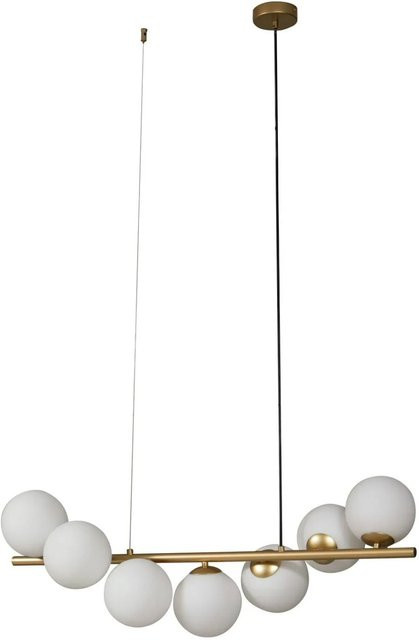 Lucande Pendelleuchte Isandro Modern 7-flammig in Gold und Messing mit Glaskugeln für Wohnzimmer und Esszimmer - Bild 1