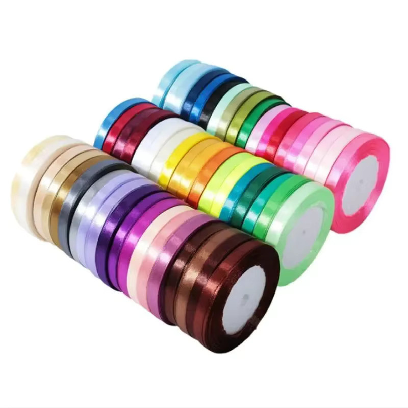 Merylover Seidensatinbänder für Bastelarbeiten und Dekoration, 25 Yards pro Rolle, Farben: Rot und Mehrfarbig - Bild 2