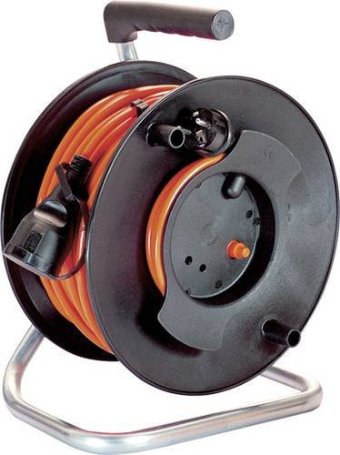 Bachmann 397.003 Leer-Kabeltrommel aus Kunststoff in Schwarz und Orange - Bild 1
