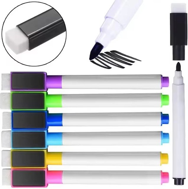 8 Stück magnetische Whiteboard-Marker in Mehrfarben mit Radiergummikappe und Bullet-Spitze für Schule und Büro - Bild 1
