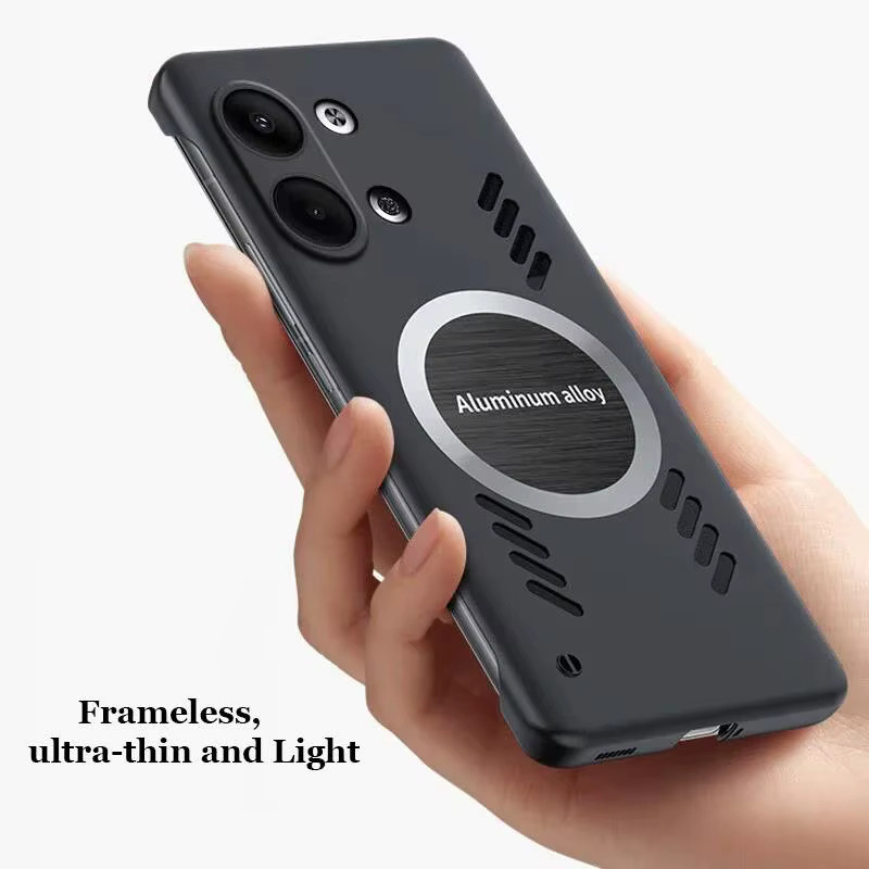 Magnetische Handyhülle mit Graphen-Wärmeableitung für OPPO Find X5 X6 X7 X8 Ultra X9 Reno 6 8 13 14 Pro in Schwarz - Bild 3