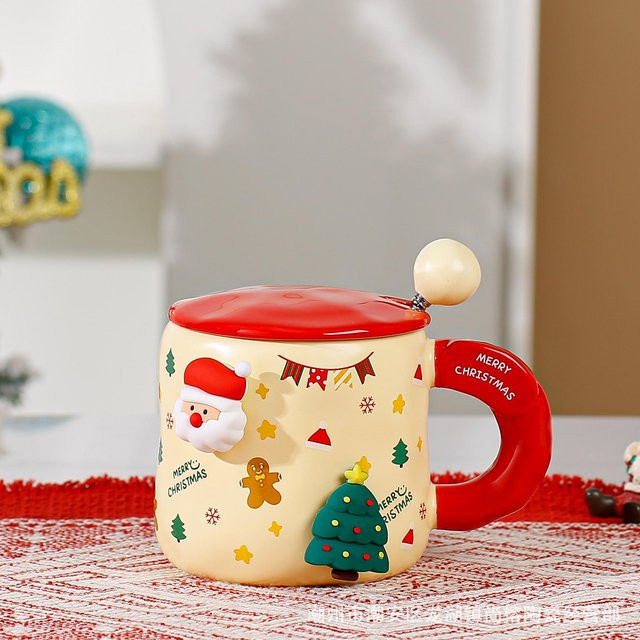 Yiran Furniture Weihnachtstasse aus Keramik, Mehrfarbig, 400 ml - Bild 1
