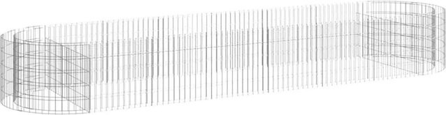 vidaXL Gabionen-Hochbeet aus verzinktem Eisen in Silber, B/T/H: 400 x 100 x 50 cm - Bild 1