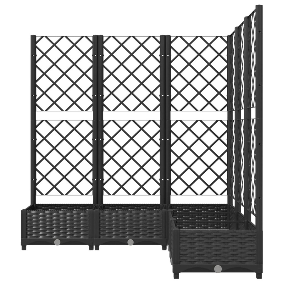 vidaXL Pflanzkübel mit Spalier aus Polypropylen in Schwarz, B/T/H: 120 x 120 x 121,5 cm - Bild 4