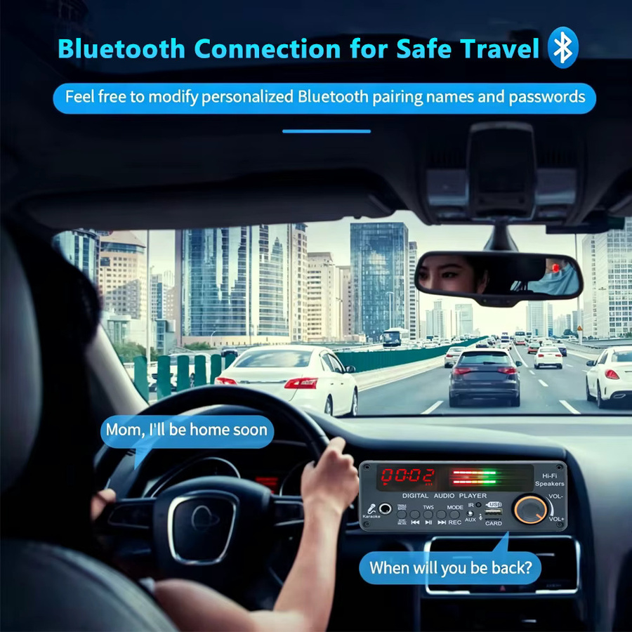 KEBIDU 200W Bluetooth 5.3 Verstärker mit MP3-Decoder-Board, USB, TF und FM-Radio sowie TWS-Funktion für dein Auto - Bild 3