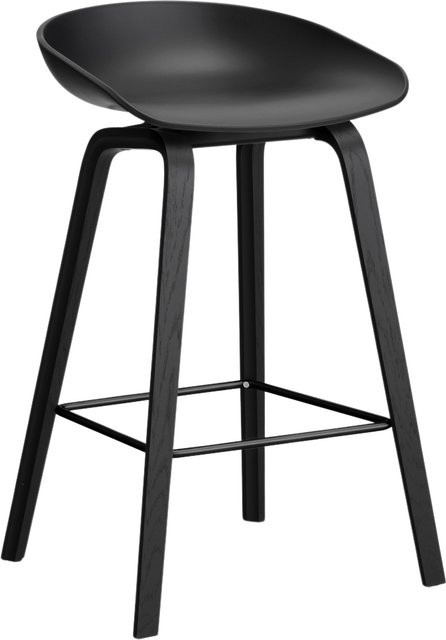 HAY About A Stool AAS 32 Hocker in Schwarz mit Polypropylen und Holzoptionen - Bild 1