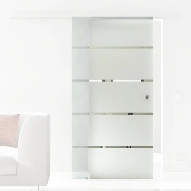 Levidor Glasschiebetür Berlin mit Griffmuschel, transparent, B: 102,5 cm, H: 217,5 cm - Bild 1