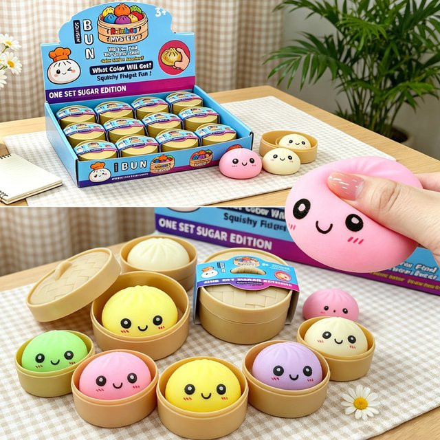 Bandai Blind Box Premium Simulations-Dumpling, Weiches Buntes Stressabbau-Spielzeug - Bild 1
