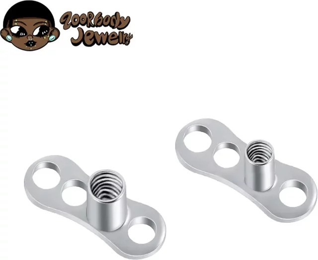 ZOORBODY JEWELRY Dermal Anchor Piercing, Titan, Silber, Unisex - Bild 1
