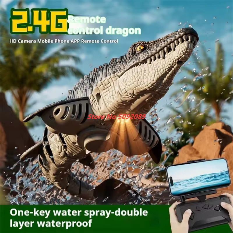 Tccicadas Dinosaurier, Ferngesteuertes Boot, mit Spray Wasser - Bild 5