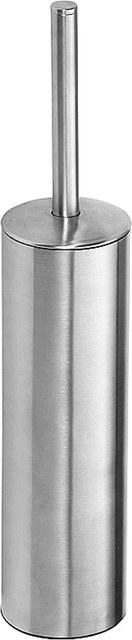 Brillantbad BEO WC-Bürstengarnitur aus Edelstahl matt in Silber mit weißer Bürste, freistehend, B/T/H: 9,5 x 38,0 x 9,5 cm - Bild 1