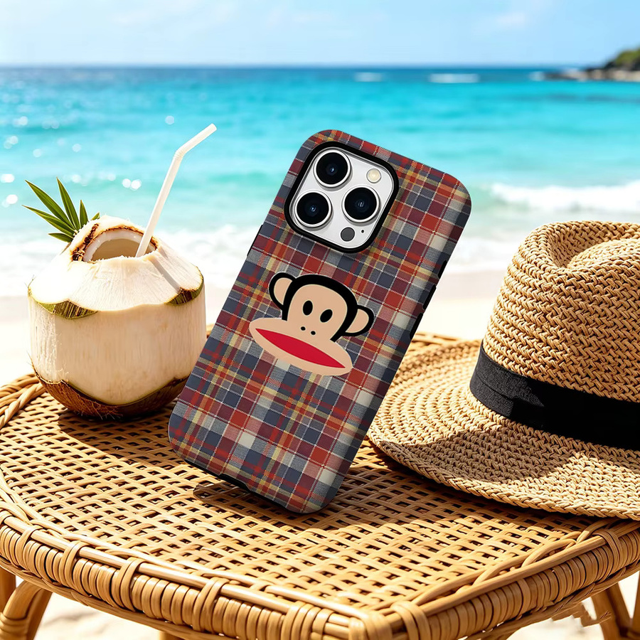 CaseChic MagSafe Schutzhülle für iPhone 17 16 15 14 Plus Pro Max mit Paul Frank Kariertem Design in Multicolour und Stoßfestem Bumper - Bild 3