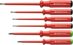 PB Swiss Tools Elektriker-Schraubendreher-Sortiment, vollisoliert, Schlitz und Pozidriv, 6-teilig, Rot - Bild 1