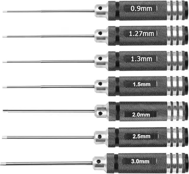 Skeyo 7-teiliges HSS Sechskantschlüssel-Set für RC-Modelle, Größen 0,9–3,0 mm - Bild 1