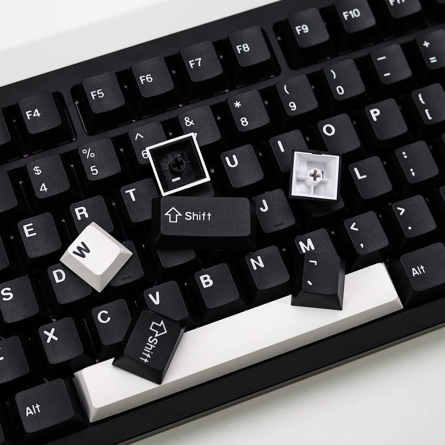 KBDiy PBT GMK WOB Tastenkappen im Cherry Profile, Schwarz, Doubleshot für mechanische Tastaturen wie GMK67 75% und K500 - Bild 5