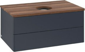 V&B Waschtischunterschrank Antao ohne Frontstruktur, Farbe Blau, B/T/H: 80 x 36 x 50 cm - Bild 1