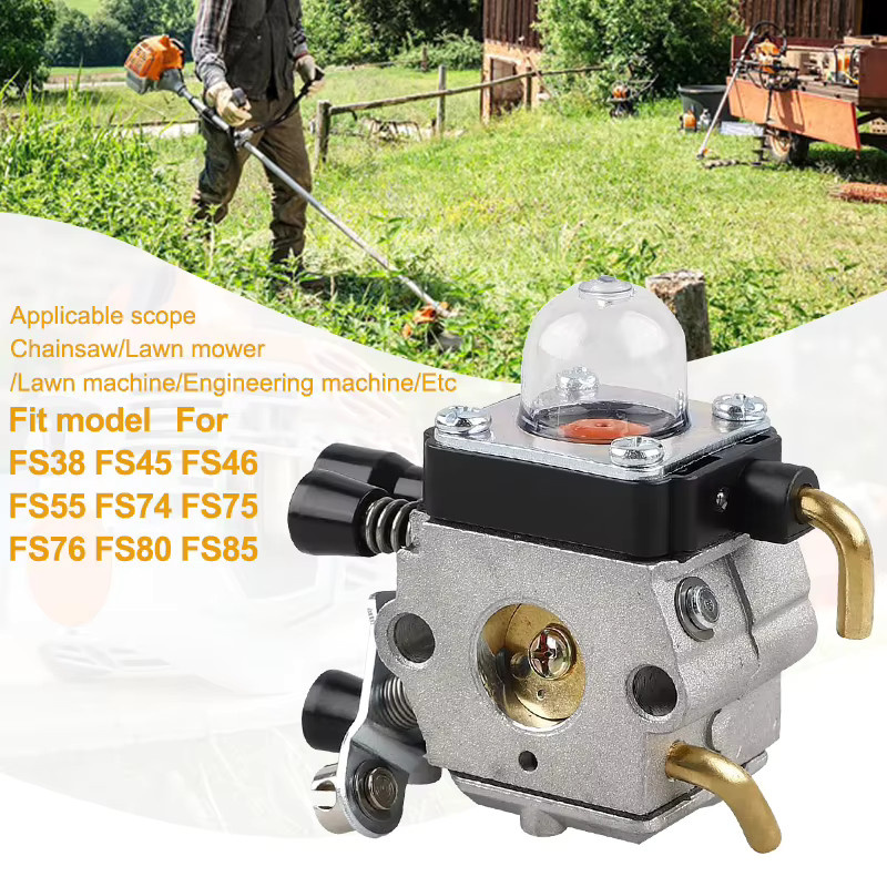 CMCP Vergaser für STIHL FS38 FS45 FS46 FS55 FS74 FS75 FS76 FS80 FS85 in Silber - Bild 2