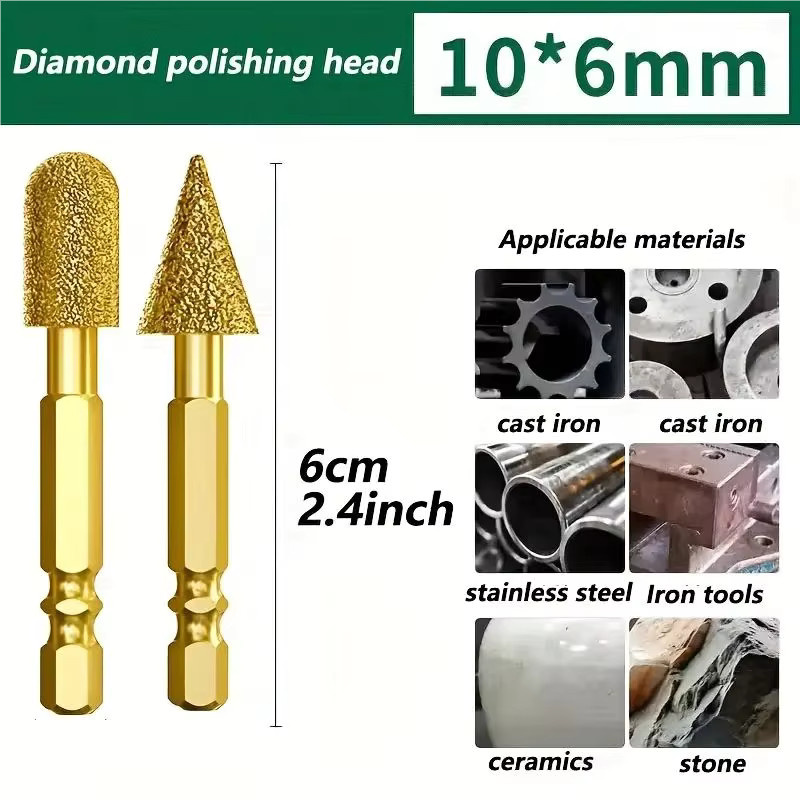 Diamant-Rotationsfeilen-Set zum Polieren und Gravieren von Metall, Gold, Keramik und Stein für Drehwerkzeug-Zubehör - Bild 5