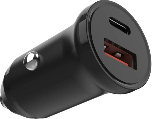 Auto-Ladegerät Fixed mit 20W und 3A, 1 x USB-A und 1 x USB-C, Schwarz - Bild 1