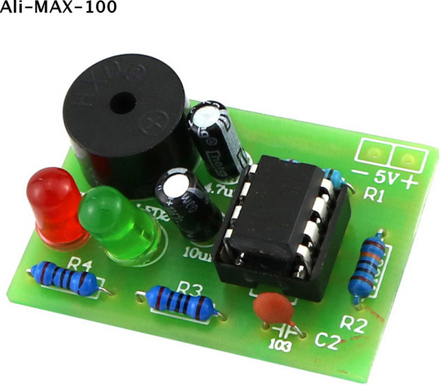 Ys NE555 DIY-Kit LED-Blinker und Signalgenerator-Schaltkreis mit Leiterplatte in Multicolour für Elektronik-Ausbildung und Lötpraxis - Bild 1