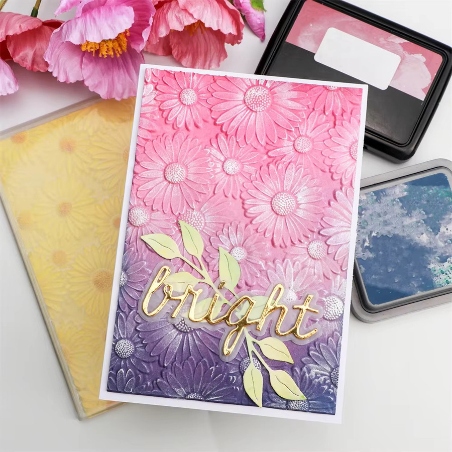 3D-Prägeordner für Scrapbooking mit Sonnenblumen, Tropen, Kaktus und abstraktem Labyrinth Design in Multicolour - Bild 1
