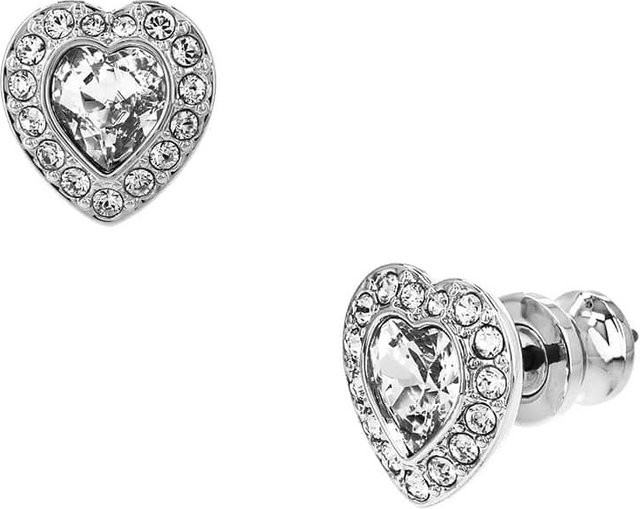 Swarovski Herz Ohrstecker, Kristall, gray, Damen - Bild 1