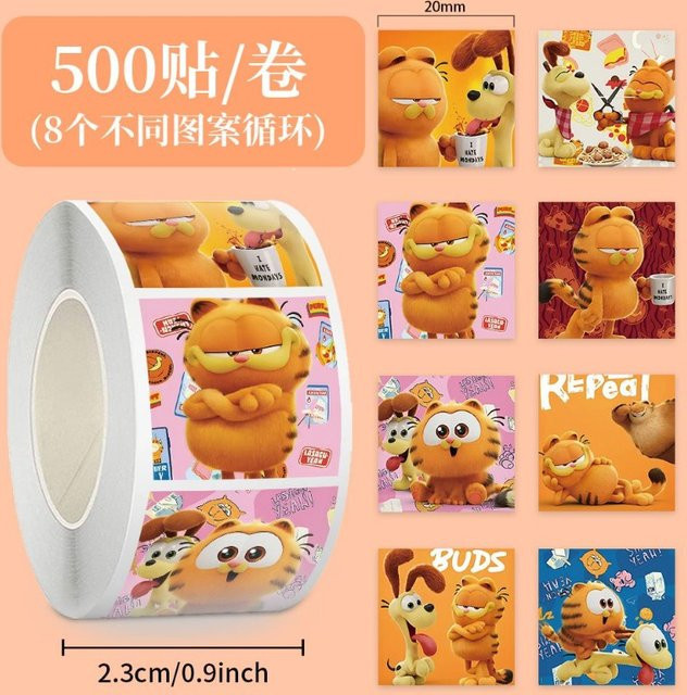 Garfield Anime-Aufkleber, Nachfüllpack, 500 Stück - Bild 1