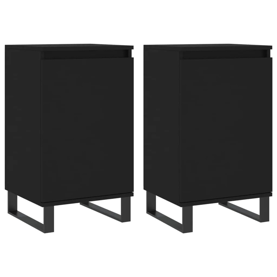 2er-Set vidaXL Sideboards modern in Schwarz aus Holzwerkstoff und Metall, B/T/H: 40 x 35 x 70 cm - Bild 2