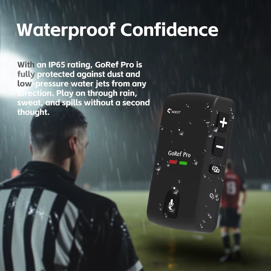 NOECI GoRef Pro Fußball-Schiedsrichter-Intercoms mit 6-Wege Bluetooth 5.4 Duplex-Kommunikation in Schwarz - Bild 4