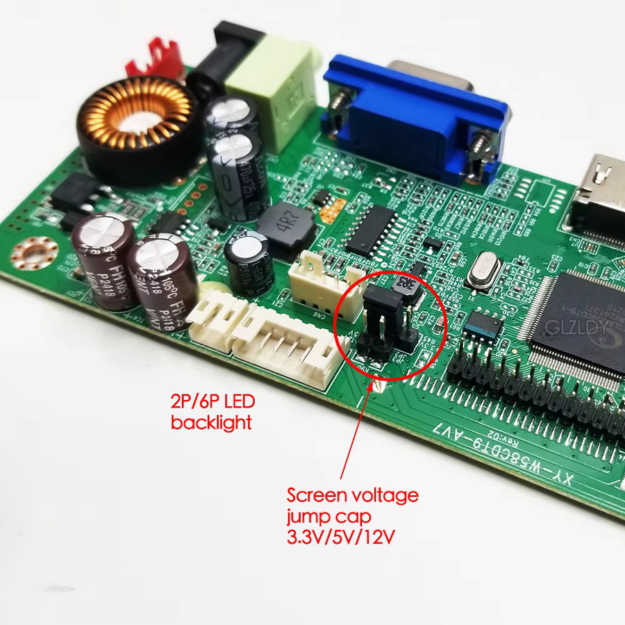 GLZLDY LED-Bildschirm Monitor Controller Board Treiberplatine mit HDMI und VGA für T215HVN01.0 T215HVN01.1 T215HVN01.2 Full HD 1920x1080 LVDS 30P - Bild 2