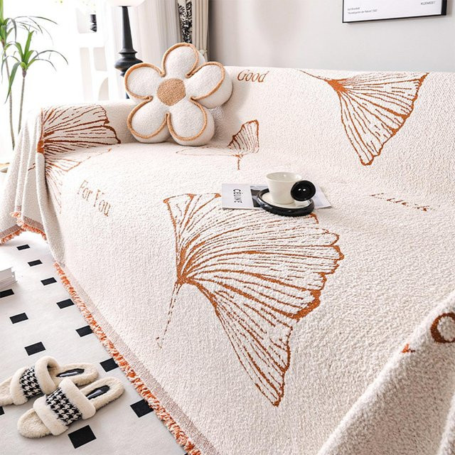 Maomao Garn Vier-Jahreszeiten Universal-Sofahandtuch mit floralem Design, rutschfest und waschbar, B/B: 180 x 130 cm - Bild 1