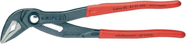 Knipex Cobra ES 87 51 250 Wasserpumpenzange extra-schlank aus Chrom-Vanadium-Stahl in Grau und Rot, Länge: 250 mm - Bild 4