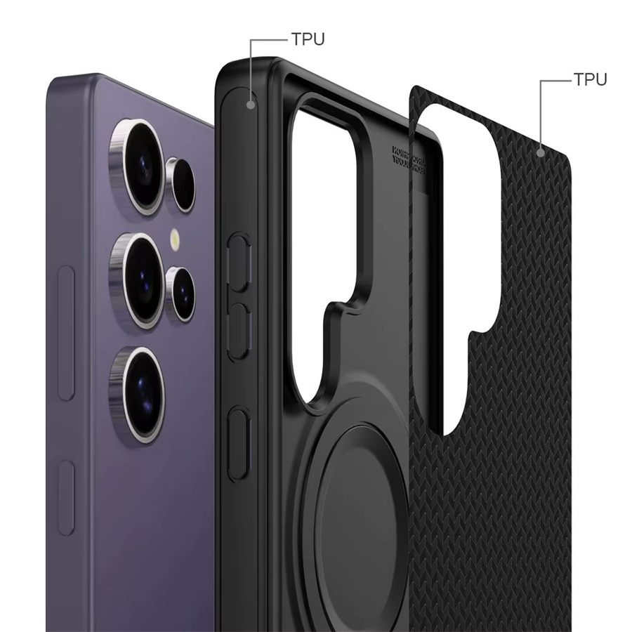 Spigen MagSafe Magnetische Silikon-TPU-Hülle für Samsung Galaxy S26 Ultra und S25 Plus in Schwarz und Lila - Bild 2