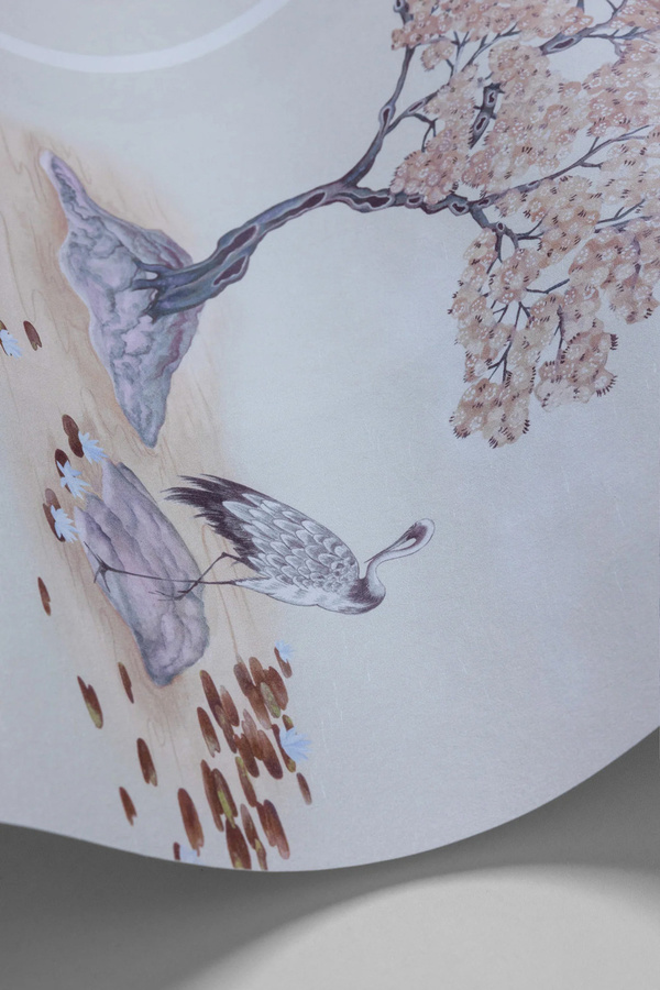 Cole & Son Tapete Tile Toile Autumnal in Orange Beige Multicolour mit floralem und botanischem Design aus Vlies - Bild 1
