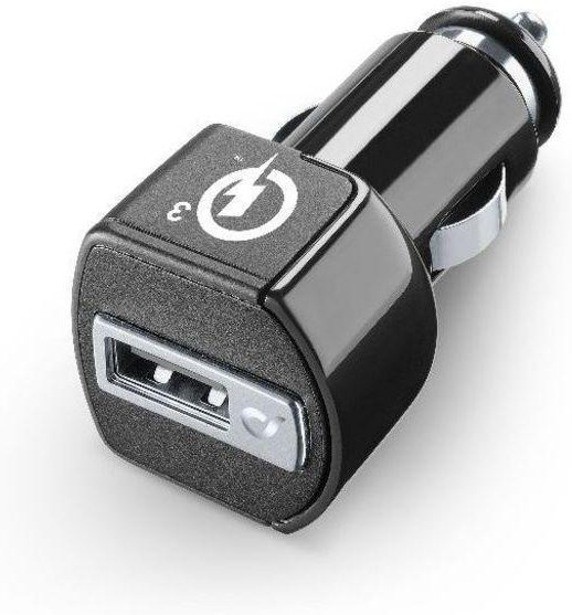 CellularLine KFZ-Ladegerät Kit mit Qualcomm 3.0 und USB-Type-C Kabel, 18W, Schwarz - Bild 1